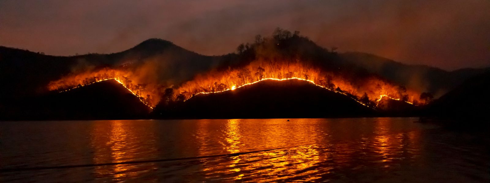 Tourist Greek island, Corfu in flames